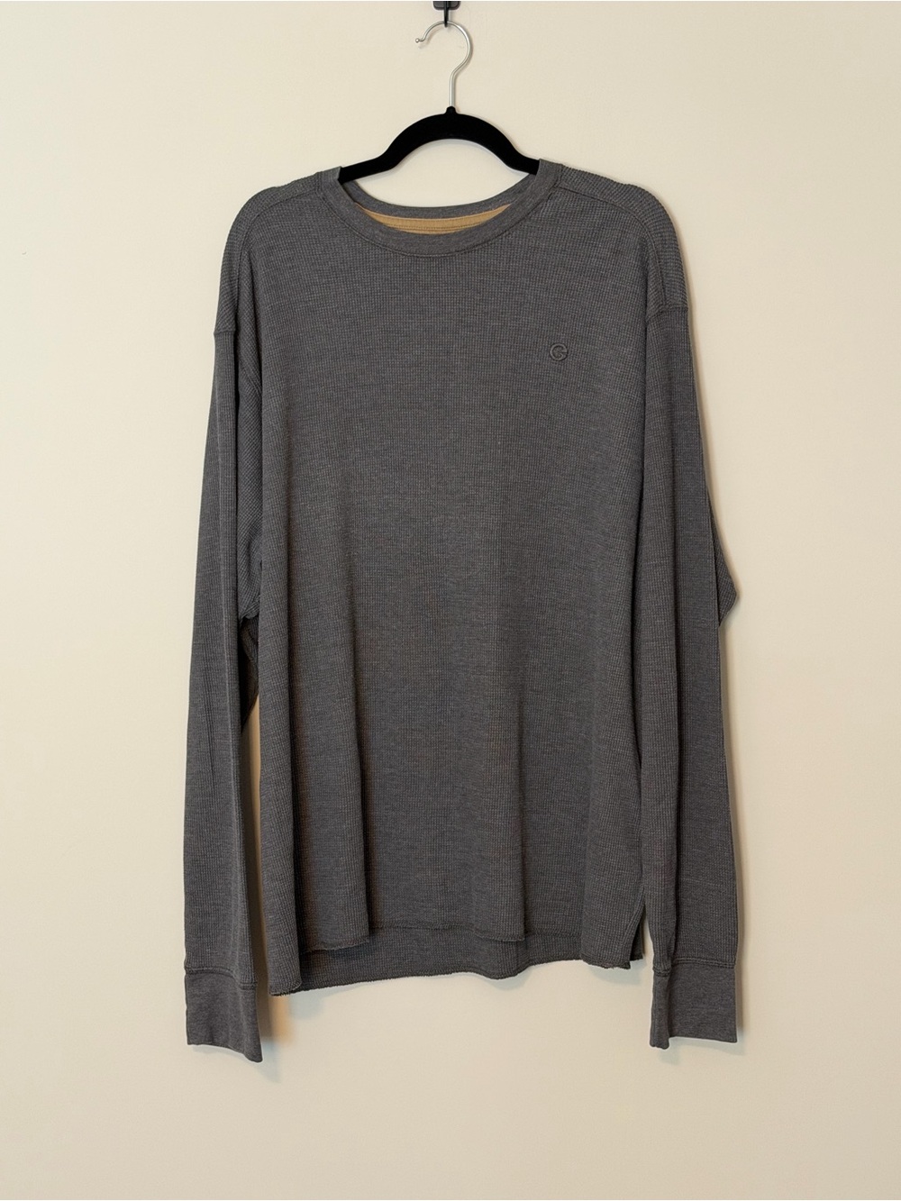 G.H. Bass Earth Men’s XXL Gray Waffle Knit Thermal Long Sleeve Shirt